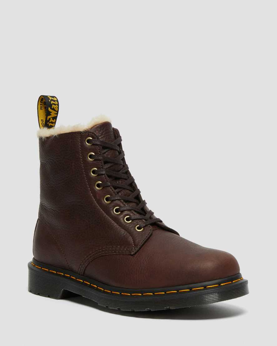 Dr. Martens 1460 Pascal Faux Fur Lined Kadın Originals Botlar - Bot Kahverengi |BKLED5013|